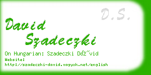 david szadeczki business card